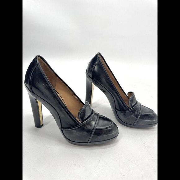 SALVATORE FERRAGAMO pumps oxfords heels gray black sz 9 fits 8.5 Vintage Retro - Picture 5 of 10